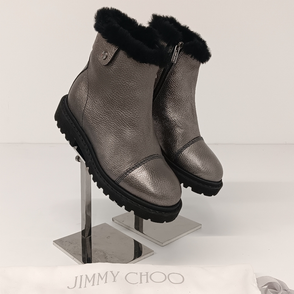 Jimmy Choo Women's Voyager Leather Heated Ankle Boots In Silver - EU36.5/US6.5